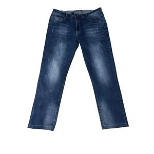 Rivelli Mens Jeans‎ Size 36x30 Dark Wash Distressed Accents Denim Pants